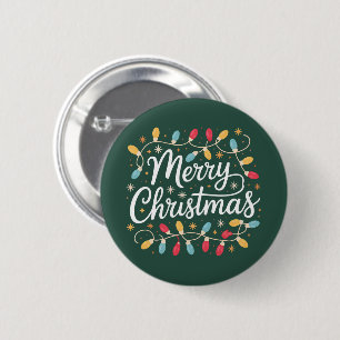 Fröhliche Weihnachtslichter Lustige Xmas-Feiertage Button