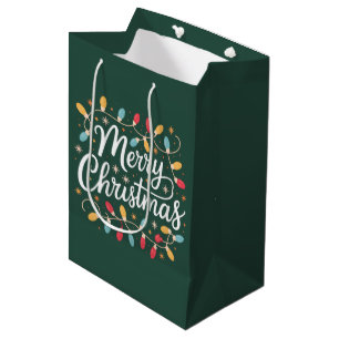 Fröhliche Weihnachtslichter Lustiges Xmas-Fest Mittlere Geschenktüte