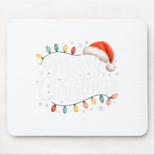 Fröhliche Weihnachtslichter Rote Santa-Mütze Weihn Mousepad