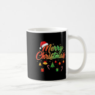 Fröhliche Weihnachtslichter Santa Hut Familie Matc Kaffeetasse