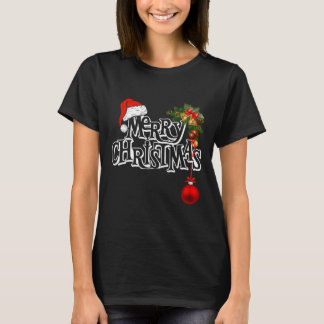 Fröhliche Weihnachtslichter Santa Hut Weihnachten  T-Shirt