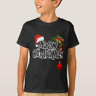 Fröhliche Weihnachtslichter Santa Hut Weihnachten  T-Shirt