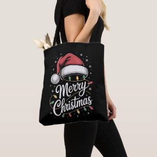 Fröhliche Weihnachtslichter Santa Hut Weihnachten Tasche