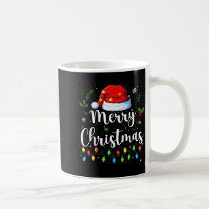 Fröhliche Weihnachtslichter Santa Hut Xmas Familie Kaffeetasse