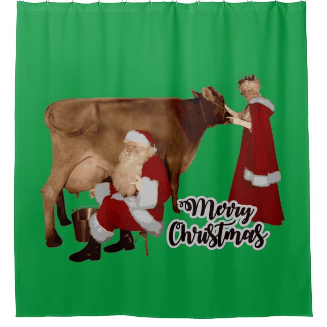 fröhliche Weihnachtslieder Duschvorhang (Vorderseite)