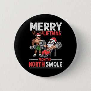 Fröhliche Weihnachtsliftmen aus dem Nordschweizer  Button