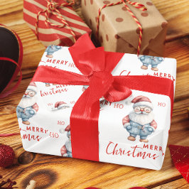 Fröhliche Weihnachtsmann Ho Ho Ho Frohe Weihnachte Geschenkpapier