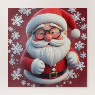 Fröhliche Weihnachtsmann-Schneeflocken-Szene für W