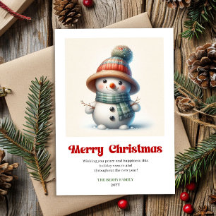 Fröhliche Weihnachtsmann-Schneemann-Wasserfarben-F Feiertagskarte