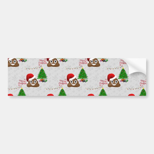 fröhliche Weihnachtspoo emoji Autoaufkleber (Vorne)