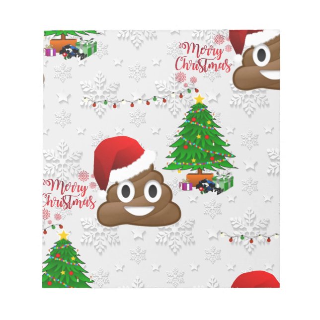 fröhliche Weihnachtspoo emoji Notizblock (Vorderseite)