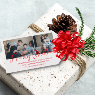 fröhliche Weihnachtsschick Kalligrafie 2 Fotos Col Geschenkanhänger