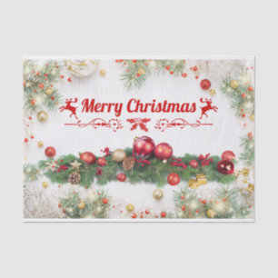 Fröhliche Weihnachtsschmuck, Kiefernzweige Seidenpapier
