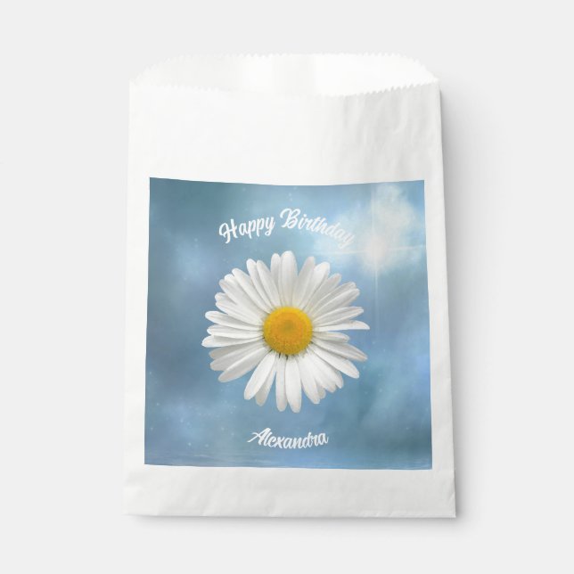 fröhliche Weiße Daisy Geschenktütchen (Vorderseite)