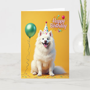 Fröhliche Weiße Hundehut-Hut-Karte Karte