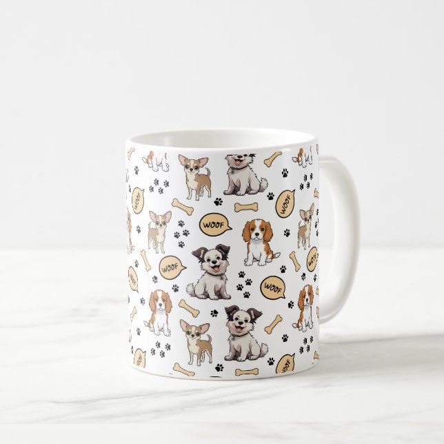 Fröhliche Welpenparade Kaffeetasse (VorderseiteRechts)