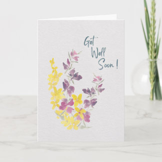 Fröhliche Wildblume Gute Besserung Aquarell Karte