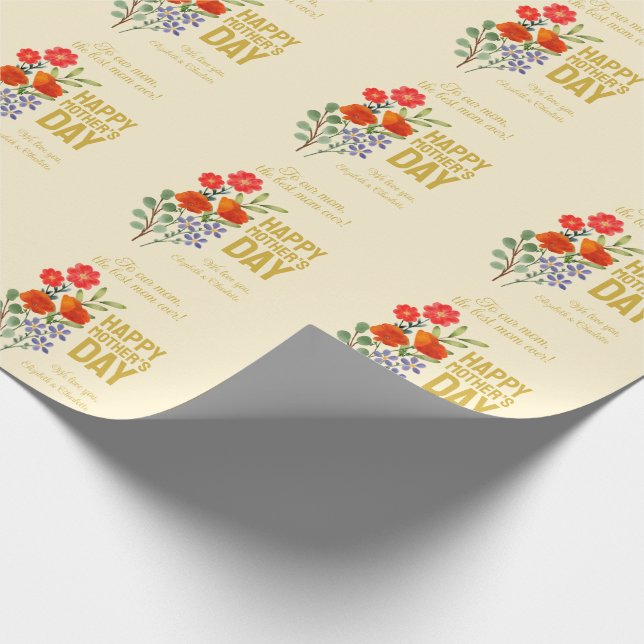 Fröhliche Wildblumen zum Muttertag für unsere Mama Geschenkpapier (Ecke)