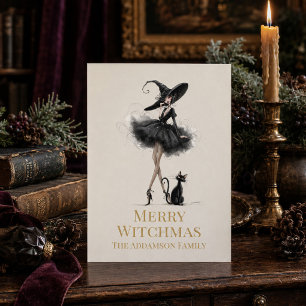 Fröhliche Witchmas-Goth-Weihnachtskarte Feiertagskarte