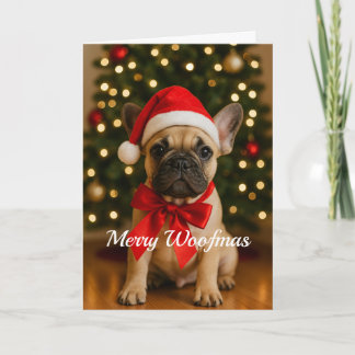 Fröhliche Woofmas Französische Bulldogge Weihnacht Karte