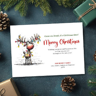 Fröhliche wunderliche Rentiere Weihnachtsgrüße Feiertagskarte