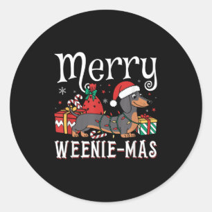 Fröhliche Würstchen-mas Würstchen Weihnachten Dack Runder Aufkleber