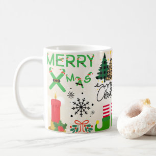 Fröhliche Xmas Weihnachten mit Candy Canes Geschen Kaffeetasse