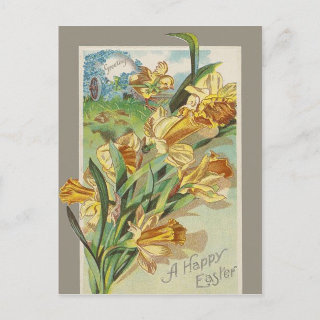 Fröhlichen Ostern Feiertagspostkarte (Vorderseite)