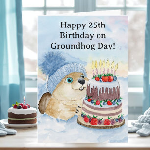Fröhlicher 25. Groundhog-Tag-Geburtstag Karte