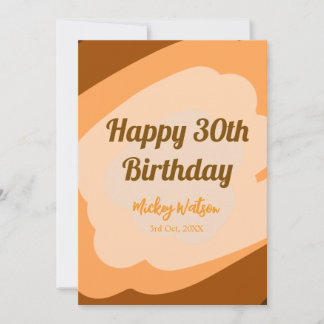 Fröhlicher 30. Geburtstag rustikale hölzerne Hallo Einladung