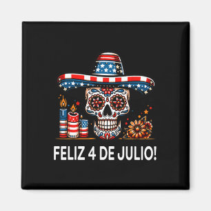 Fröhlicher 4. Juli Mexikanische Lateinamerikanerin Magnet