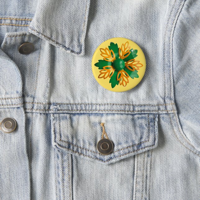 Fröhlicher 60er Daisy Blume Floral Sommer Geburtst Button (Beispiel)