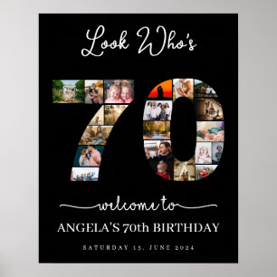 fröhlicher 70. Geburtstag Foto montage look, der 7 Poster
