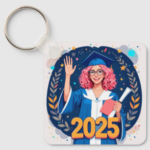Fröhlicher Absolvent von 2025 feiert Erfolg Schlüsselanhänger