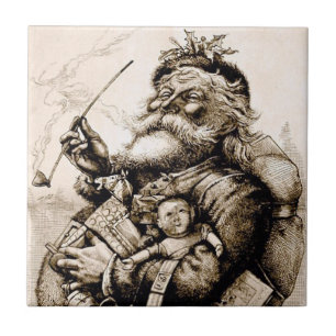 Fröhlicher Alter Santa Claus Fliese