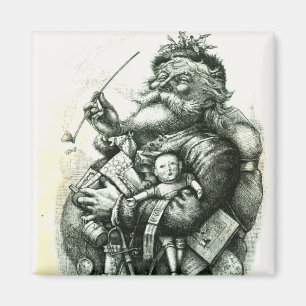 Fröhlicher alter Weihnachtsmann Magnet