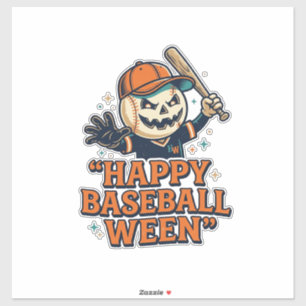 Fröhlicher Baseball Ween Vintage Halloween Basebal Aufkleber