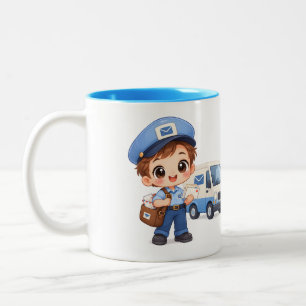 Fröhlicher Briefträger Zweifarbige Tasse
