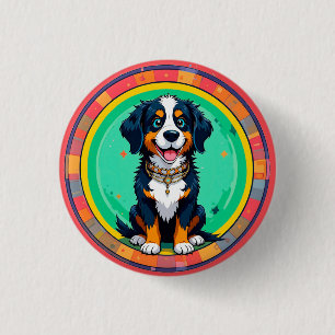 Fröhlicher Cartoon Dog Button