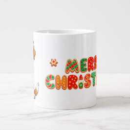 Fröhlicher Cartoon Dog Tragen einer Weihnachtsmann Jumbo-Tasse