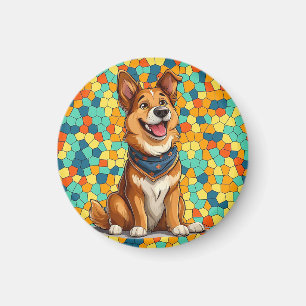 Fröhlicher Cartoon-Hund Magnet