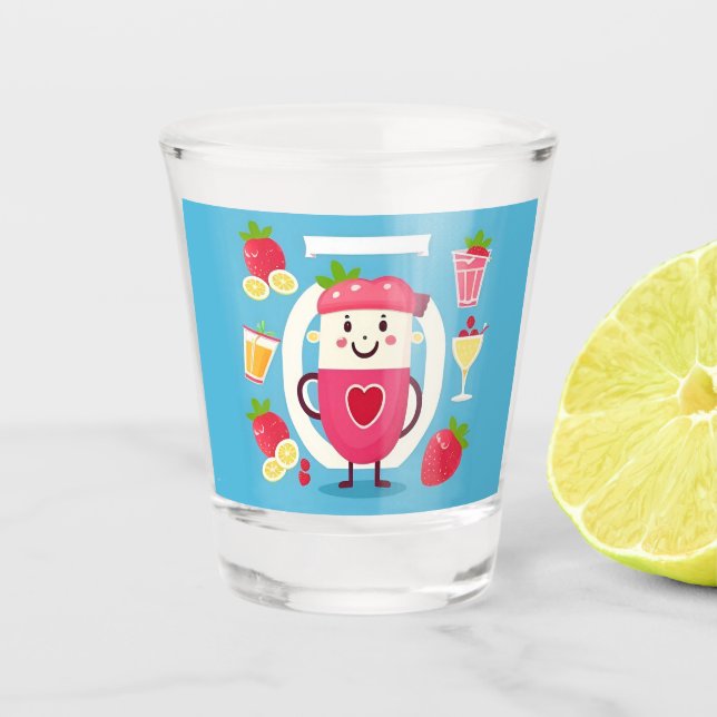 Fröhlicher Cartoon Juice Schnapsglas (Vorderseite)