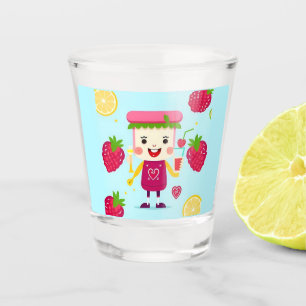 Fröhlicher Cartoon Juice Schnapsglas