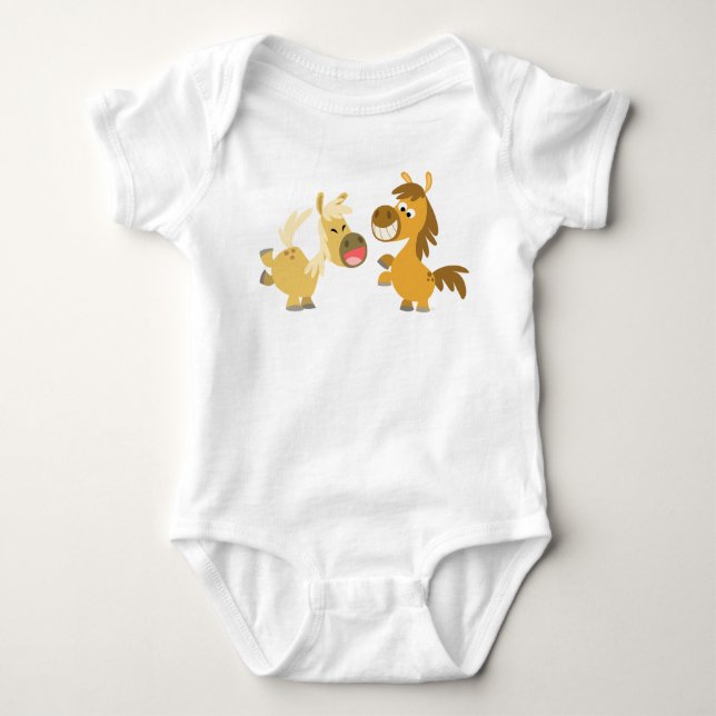 Fröhlicher Cartoon Ponies Baby Apparel Baby Strampler (Vorderseite)
