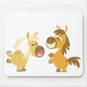 Fröhlicher Cartoon Ponies Mousepad