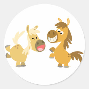 Fröhlicher Cartoon Ponies Sticker