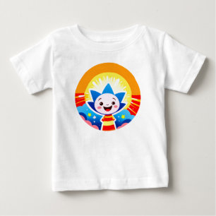 Fröhlicher Cartoon-Sonnen-Charakter Baby T-shirt