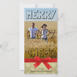 Fröhlicher Cheer Black Block - Fotokarte Feiertagskarte