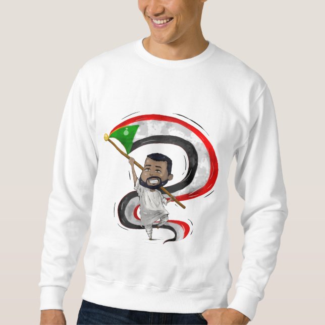 Fröhlicher Chibi mit Flagge Sweatshirt (Vorderseite)