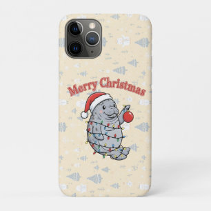 Fröhlicher Chrismiss Manatee Süße Dicke Seekuh Wei Case-Mate iPhone Hülle